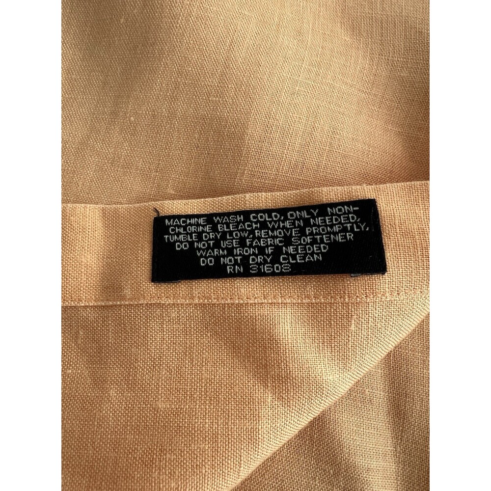 Jos A Bank Travelers Collection 100% Linen Short Sleeve Button Up Orange Large - Picture 6 of 9